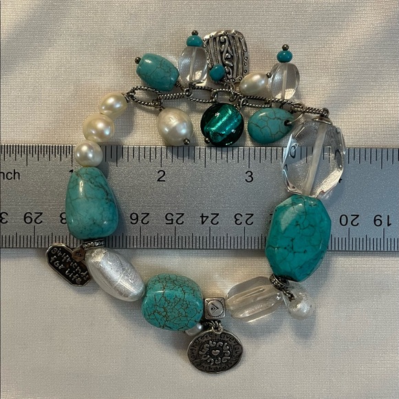 Silpada Turquoise Charm Girlfriends’ 2011 conference Stretch Bracelet - Picture 16 of 16